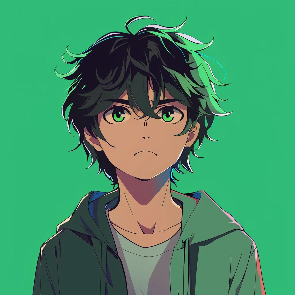 green anime pfp boy