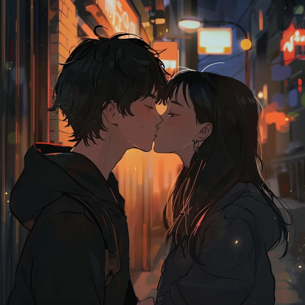 kissing anime pfp kissing, lofi, ghibli, yato, stranger