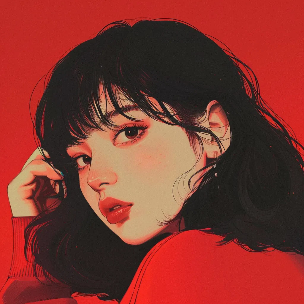 red anime pfp aesthetic