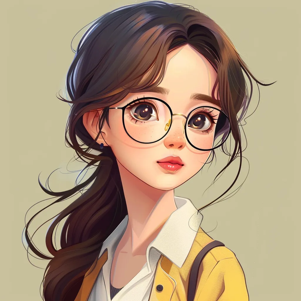 korean anime pfp study, glasses, nana, zepeto