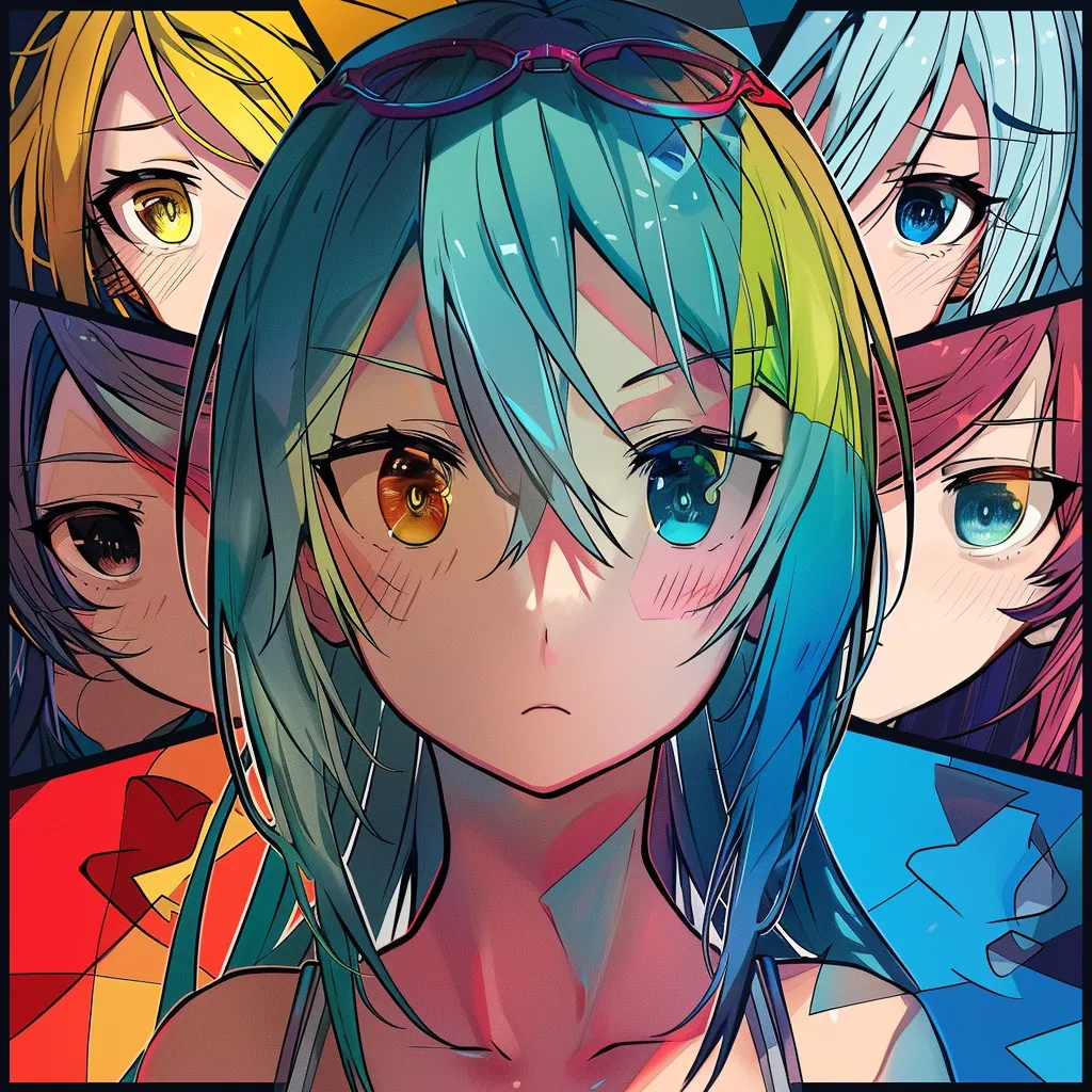 king anime pfp hatsune, miku, uta, rainbow