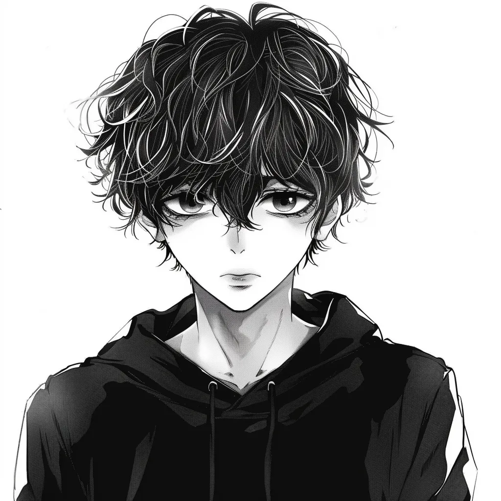 black white anime pfp boy