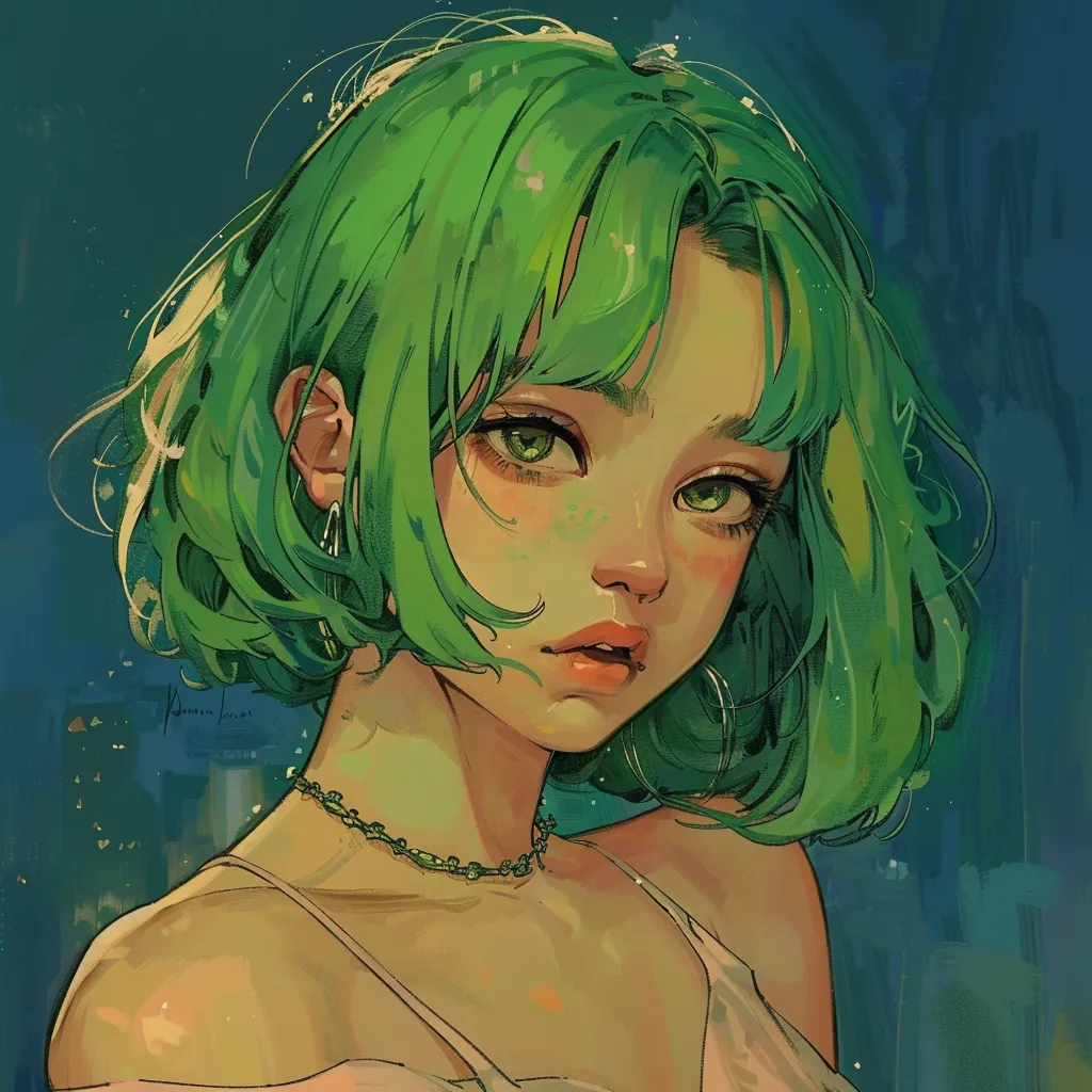 green anime pfp aesthetic