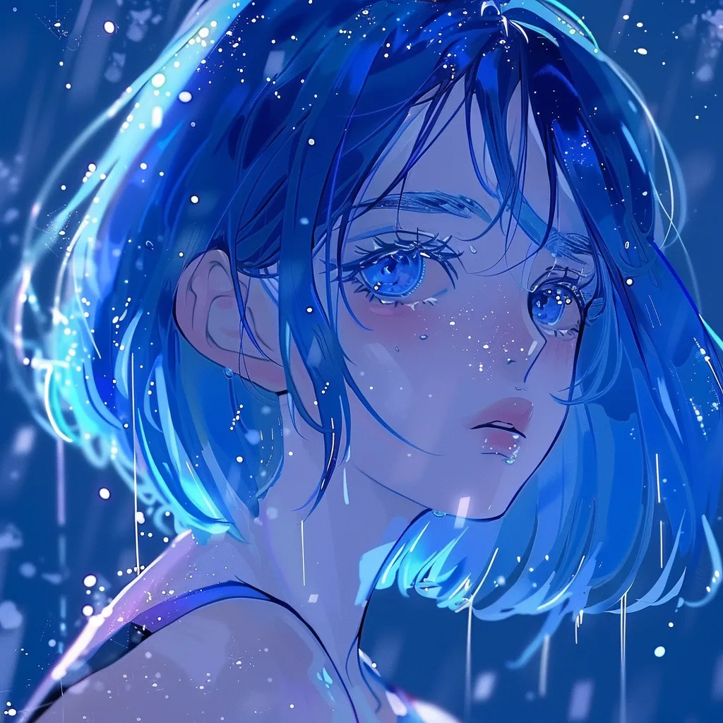 blue anime pfp aesthetic