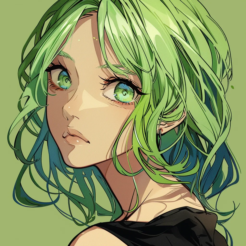 green anime matching pfp