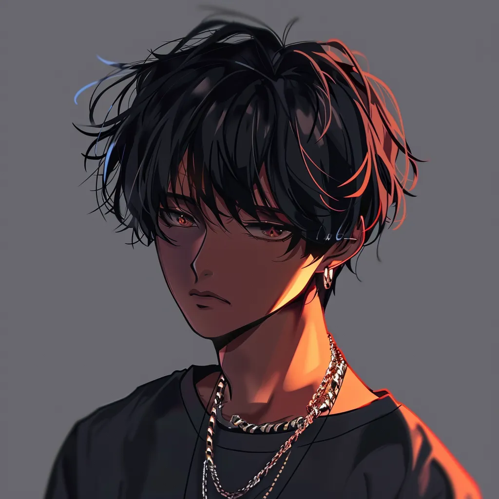 black anime pfp male