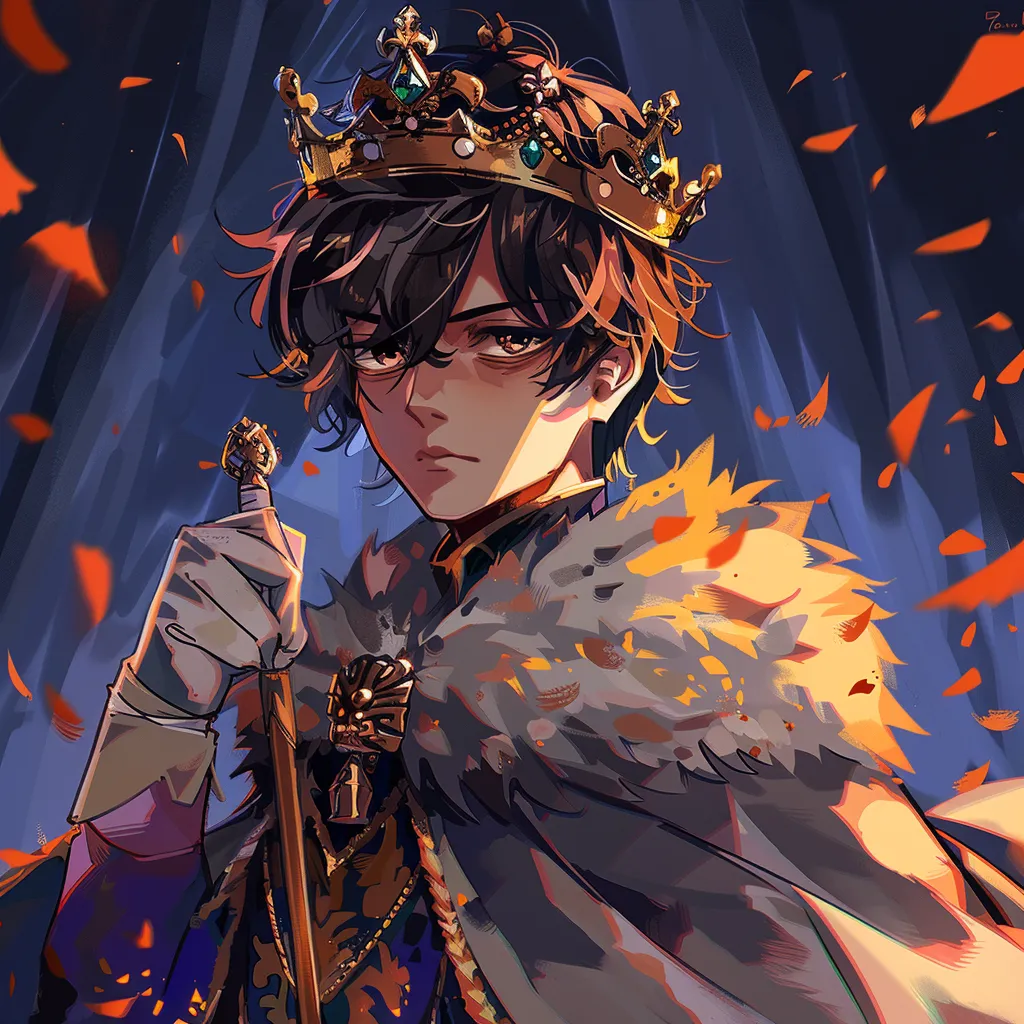 king anime pfp king, prince, overlord, sword, robin