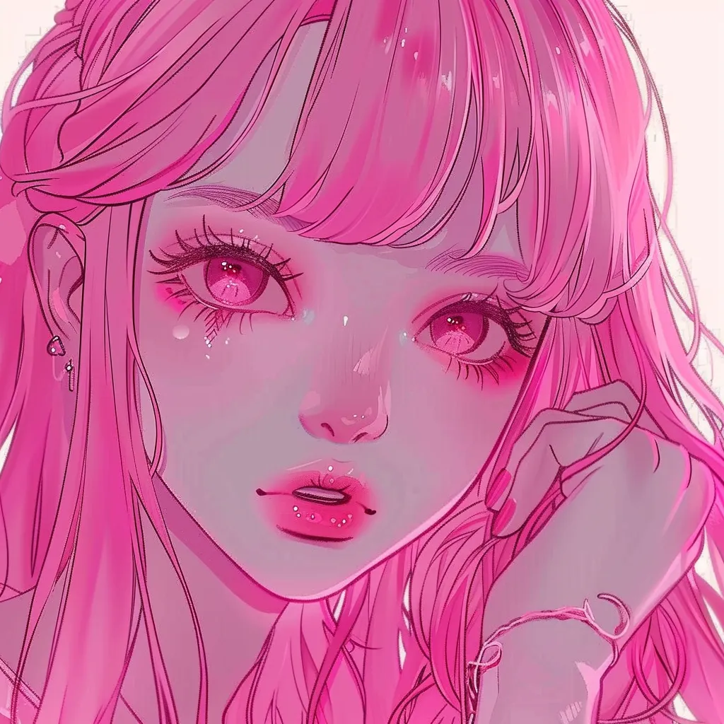 pink anime girl pfp aesthetic