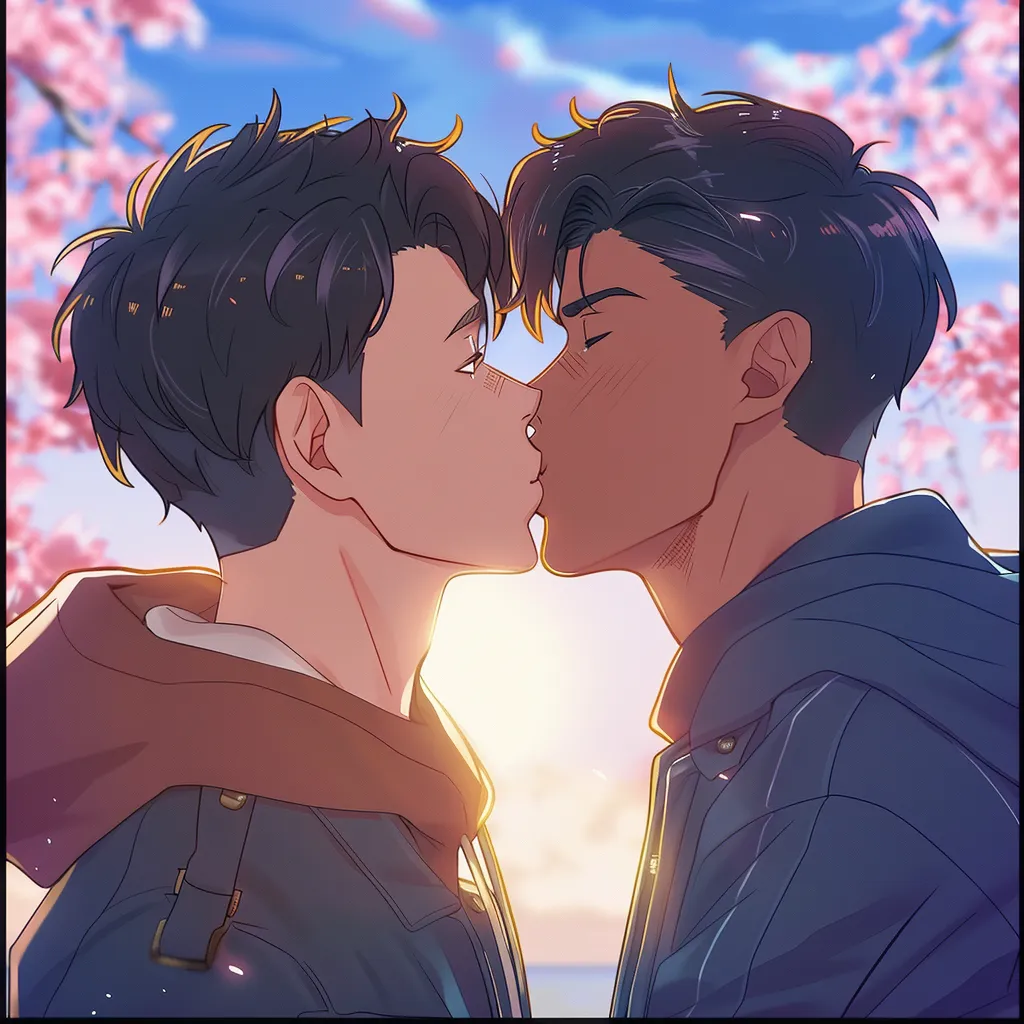 kissing anime pfp kissing, valentine, toji, zenitsu, aesthetic