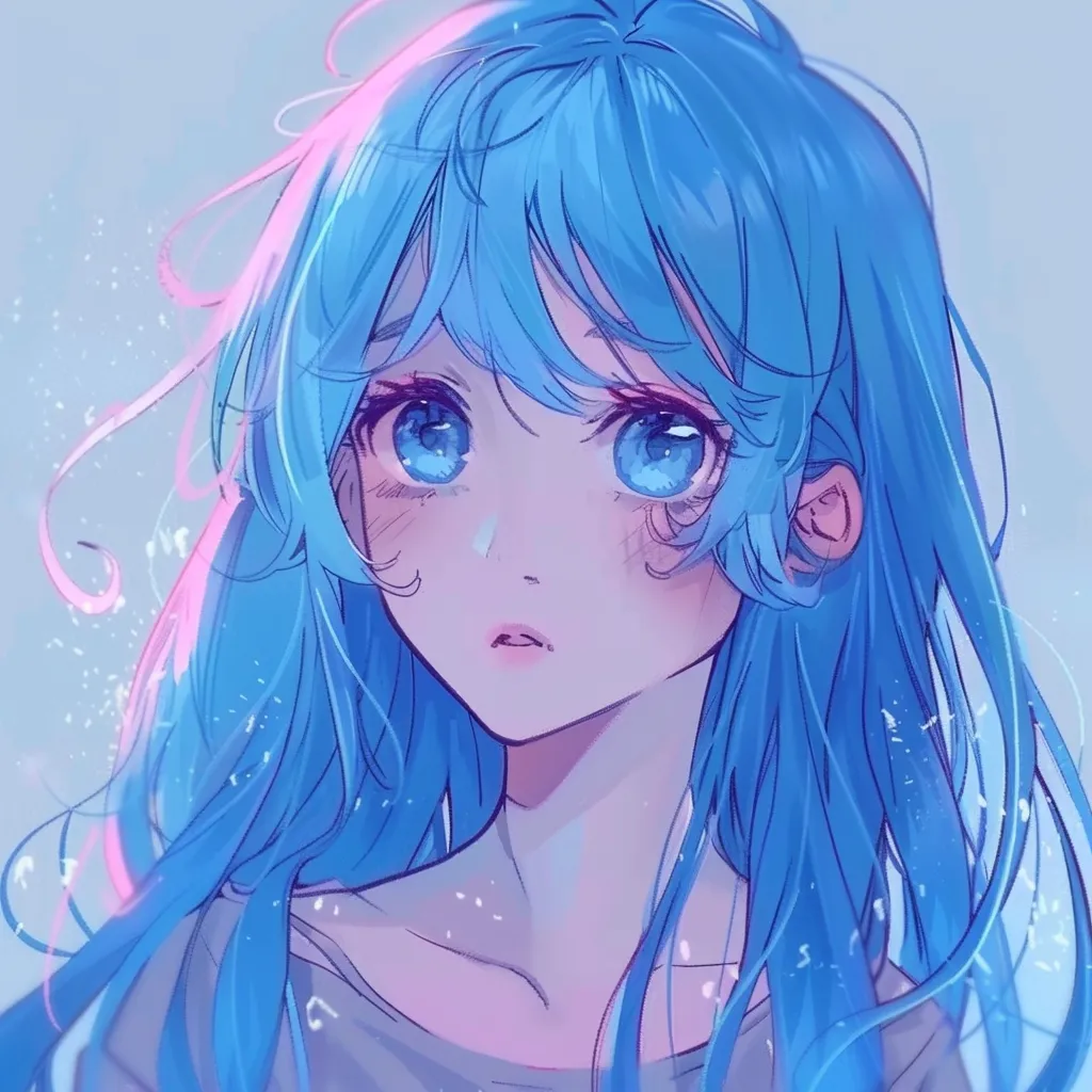 anime pfp  blue