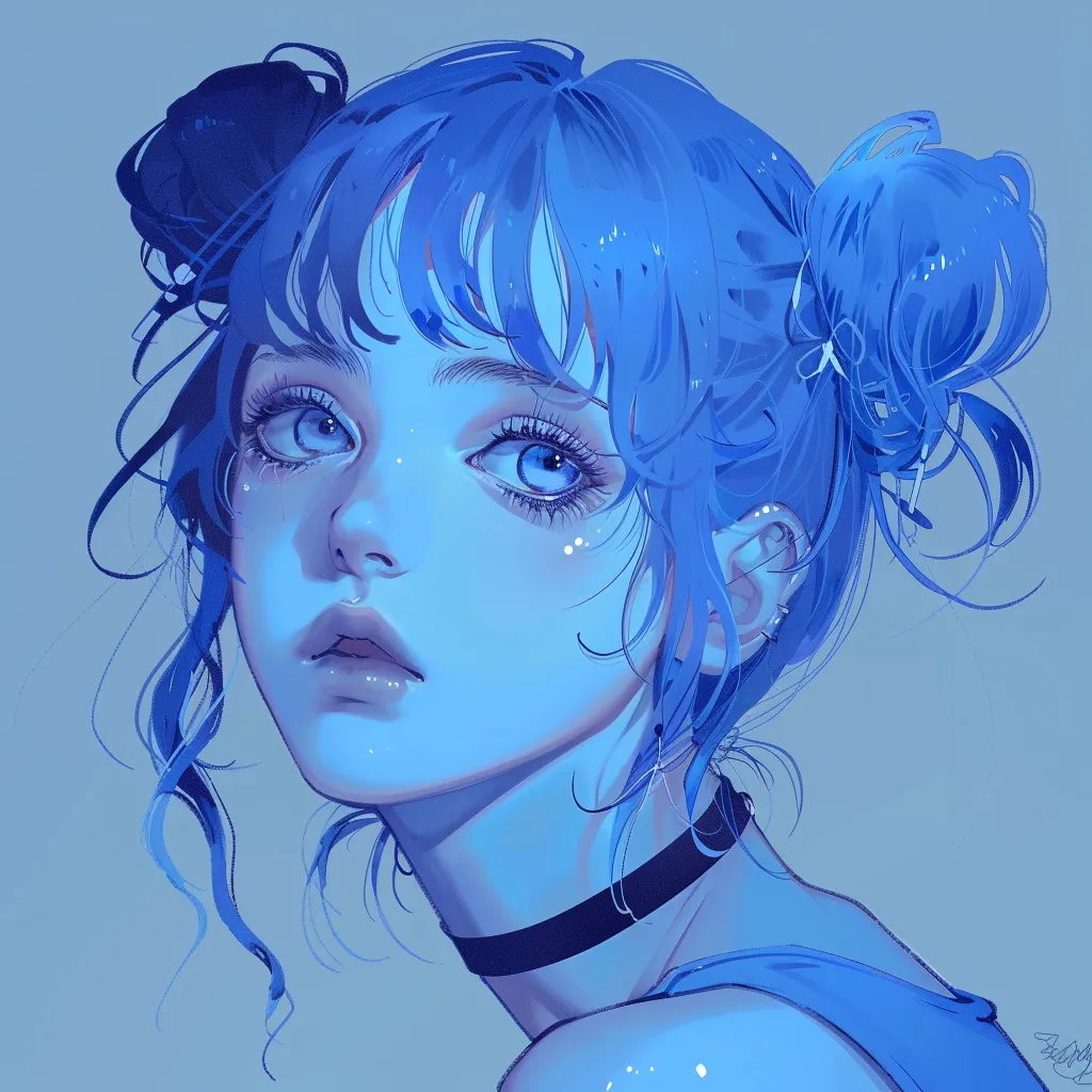 anime pfp  blue