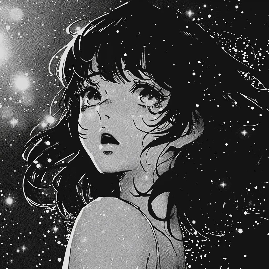 black and white anime pfp aesthetic