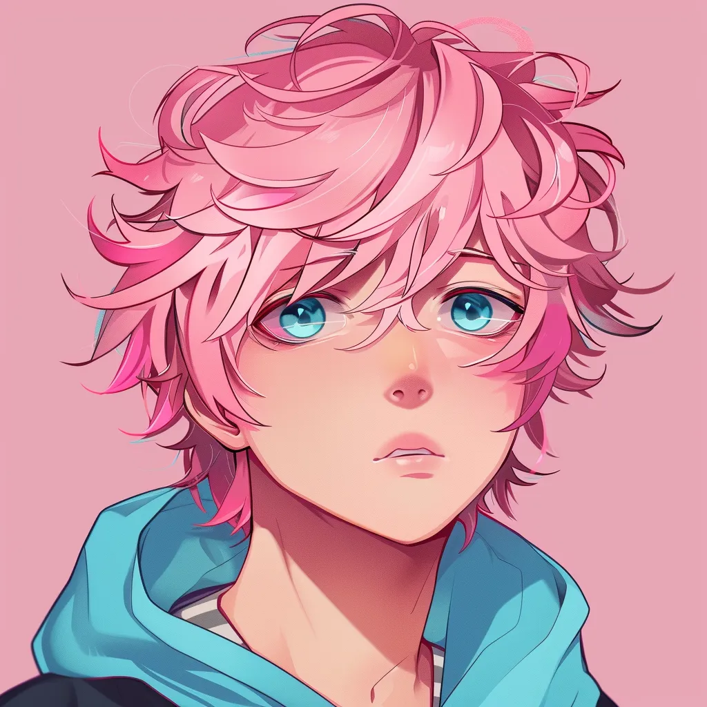 pink anime pfp boy