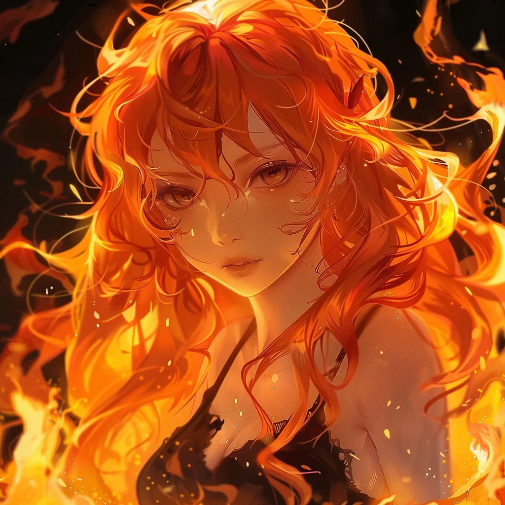 fire anime pfp girl