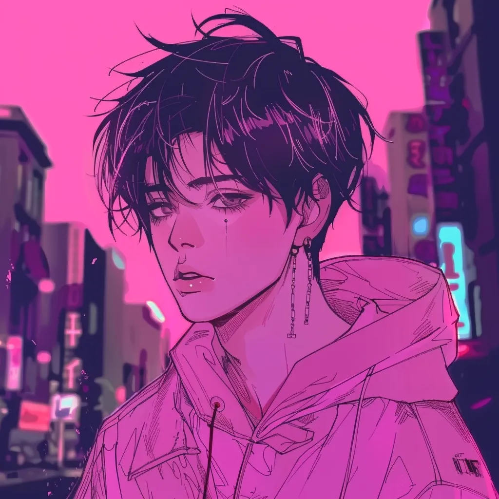 pink anime pfp boy