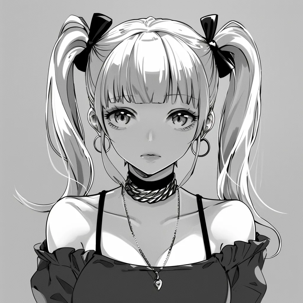 black and white anime pfps girl