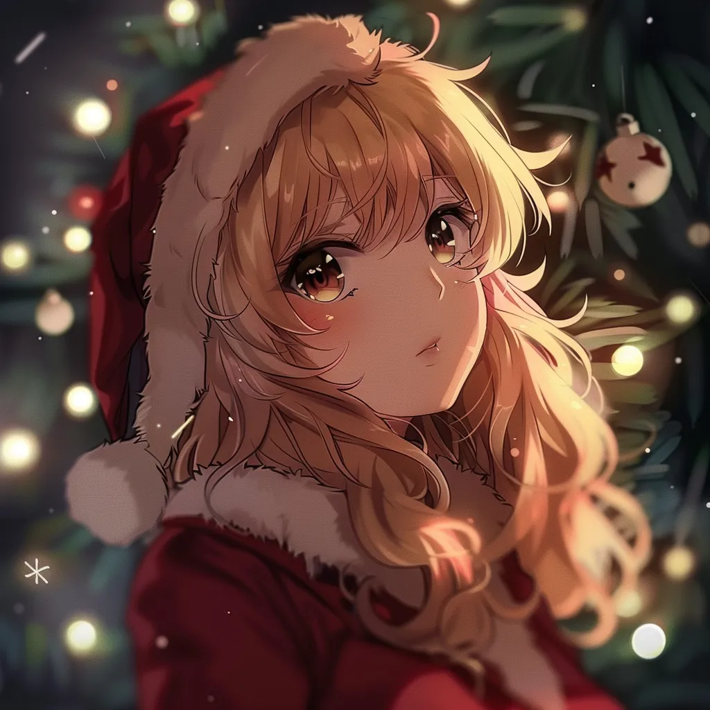 christmas anime pfp girl