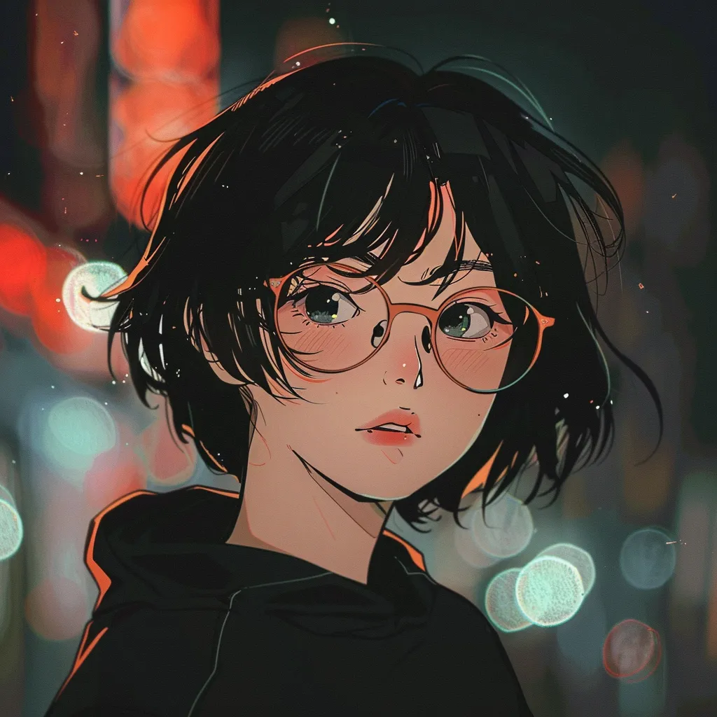 lofi anime pfp glasses, lofi, study, ghibli, nico