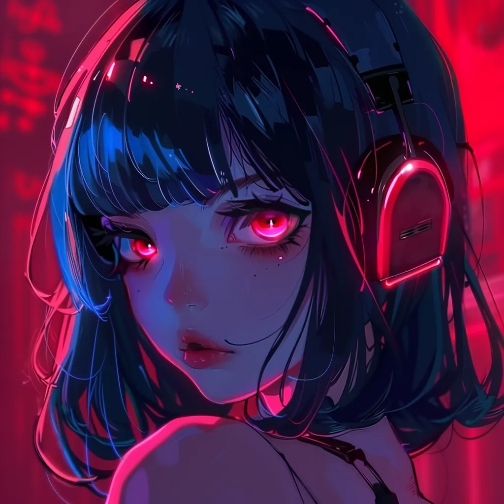 best anime pfp for discord headphones, kuromi, neon, himiko, lofi