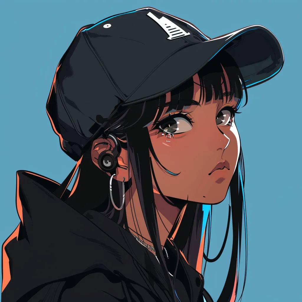 y2k anime pfp black