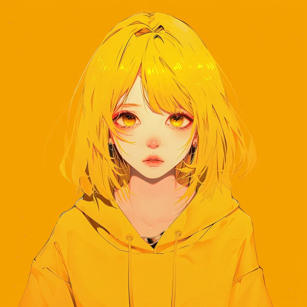 yellow anime pfp yellow, shinobu, hoodie, orange, uta