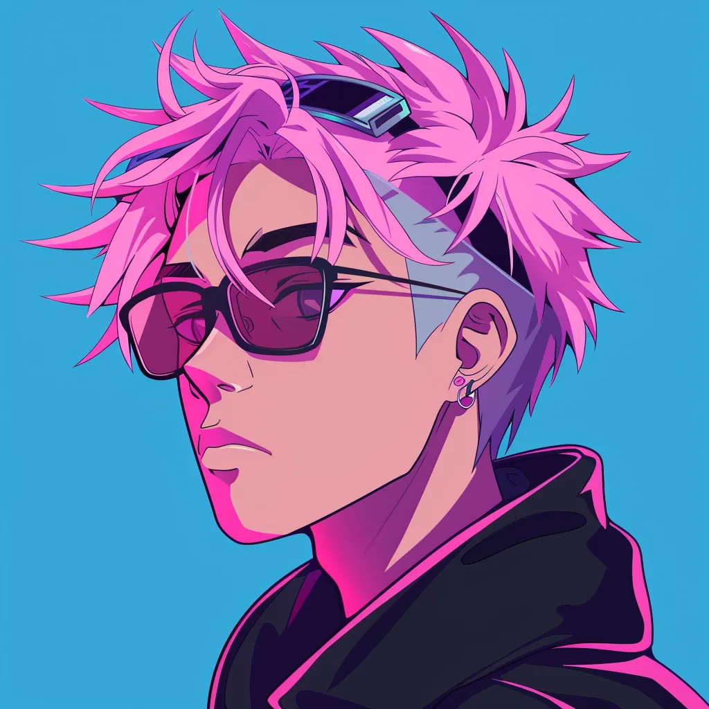 sigma anime pfp sunglasses, uzi, killua, neon, scott