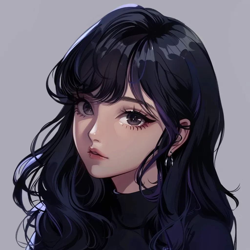 custom anime pfp study, girl, violet, tear, zepeto