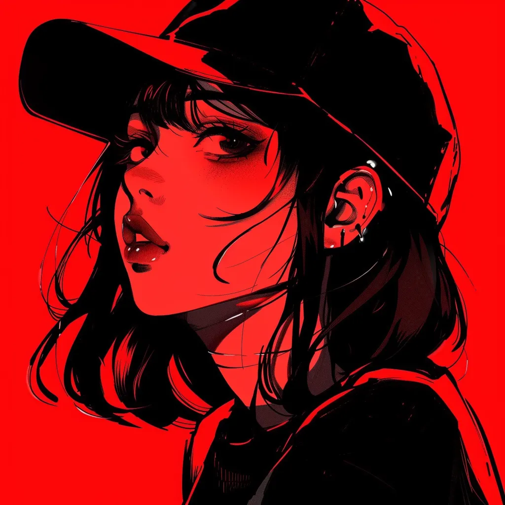 cool red anime pfp