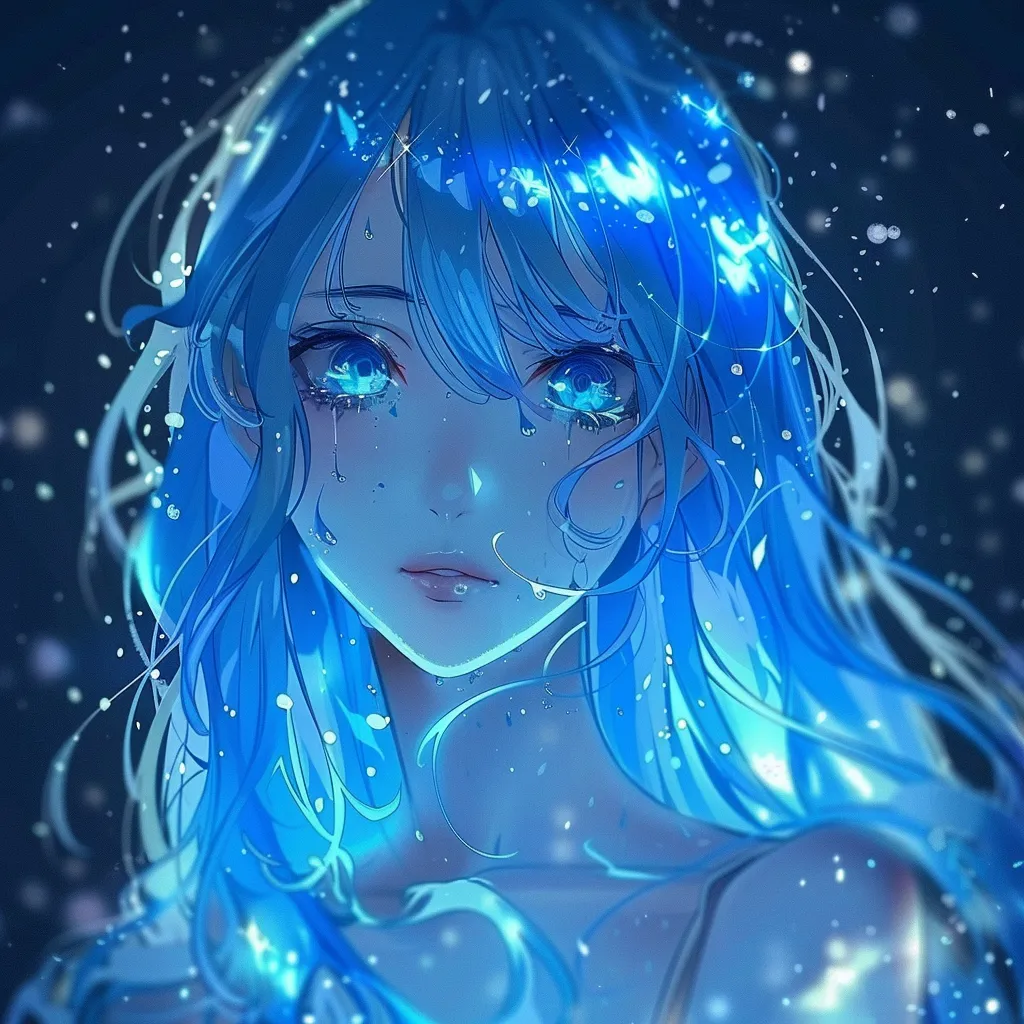 blue anime pfp girl