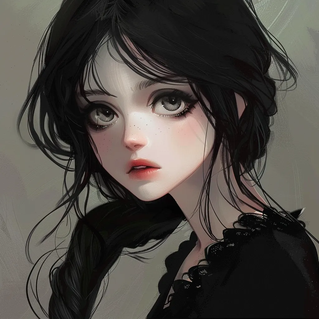 black hair girl pfp pinterest