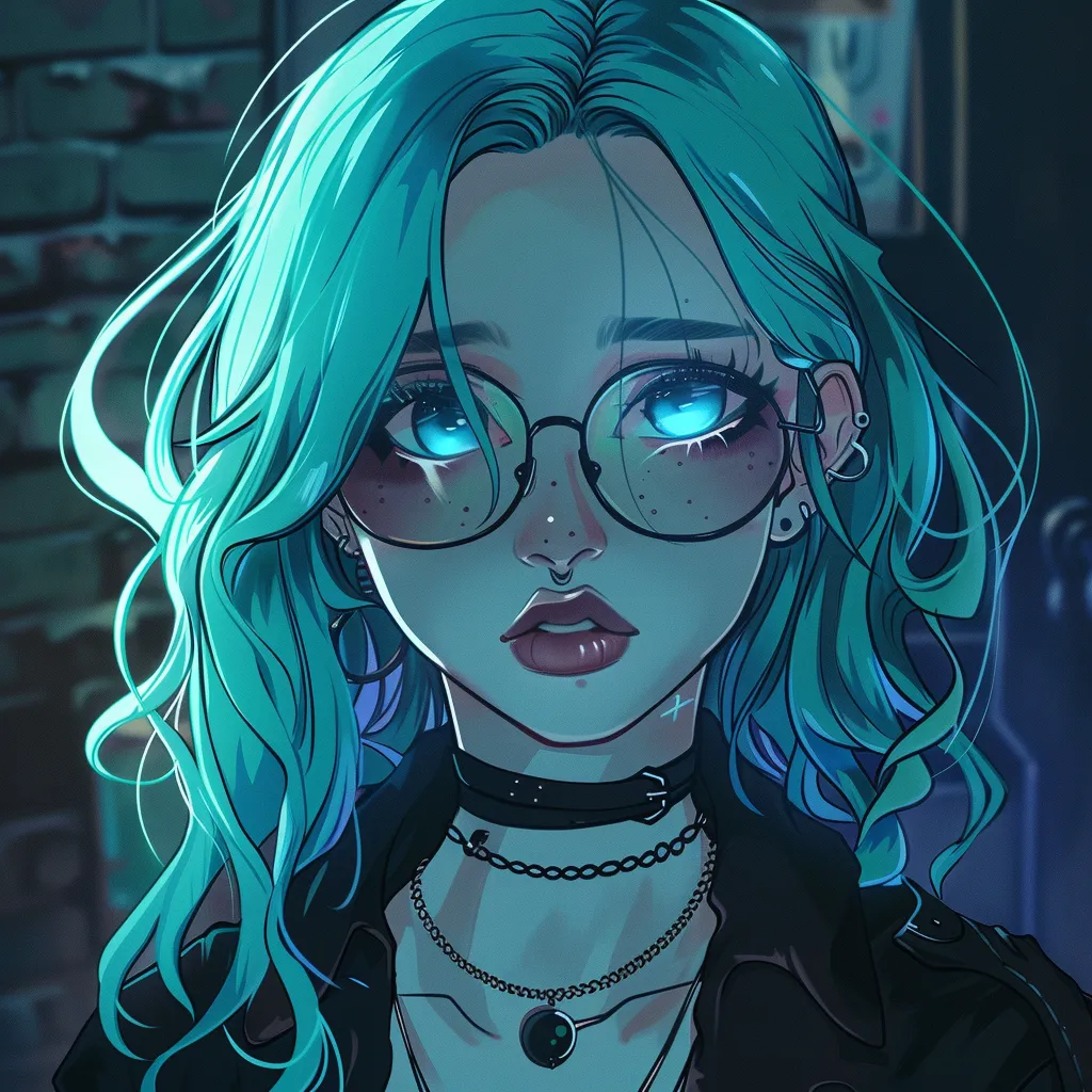 dope anime pfp glasses, grunge, venti, ramona, sunglasses