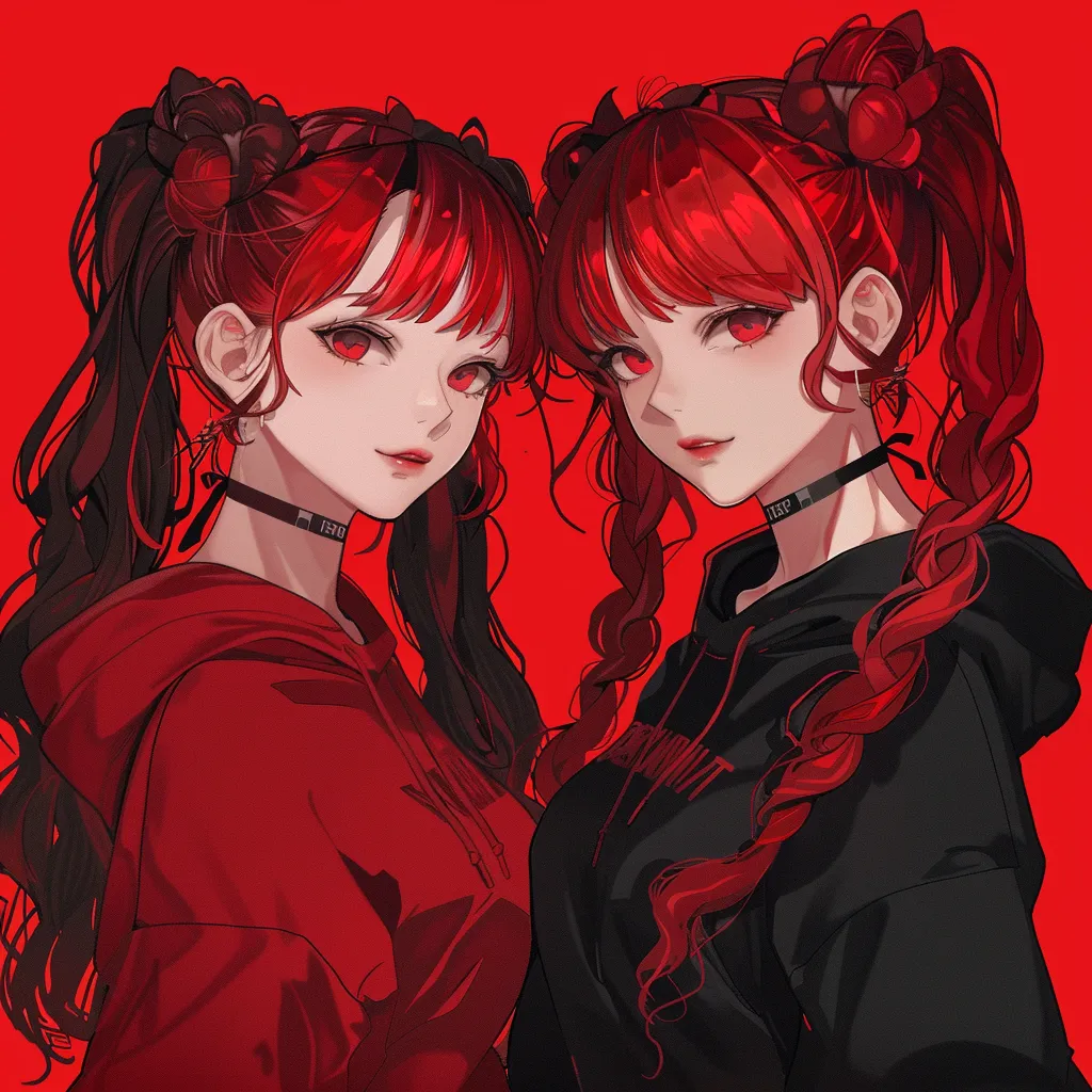 red anime matching pfp