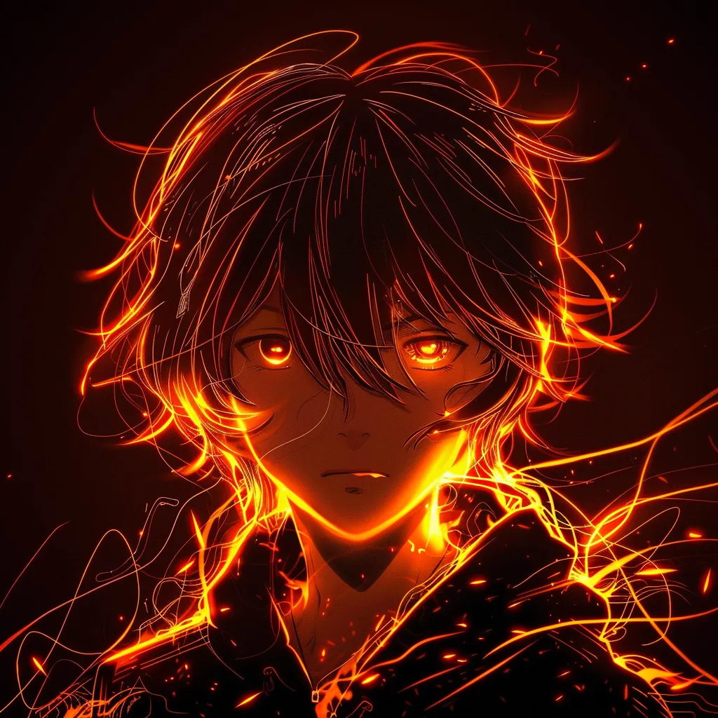 anime manga pfp glowing