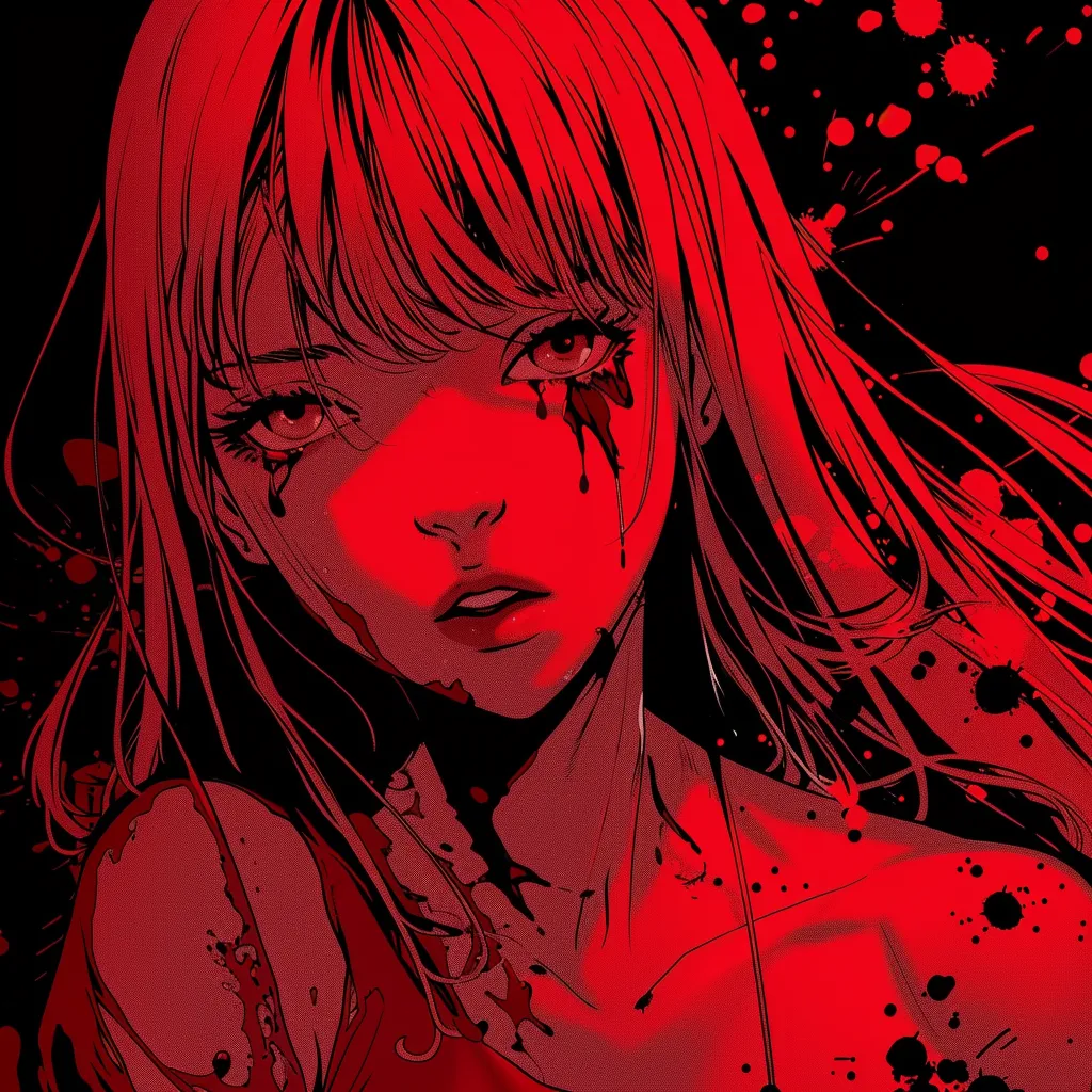 bloody anime pfp girl