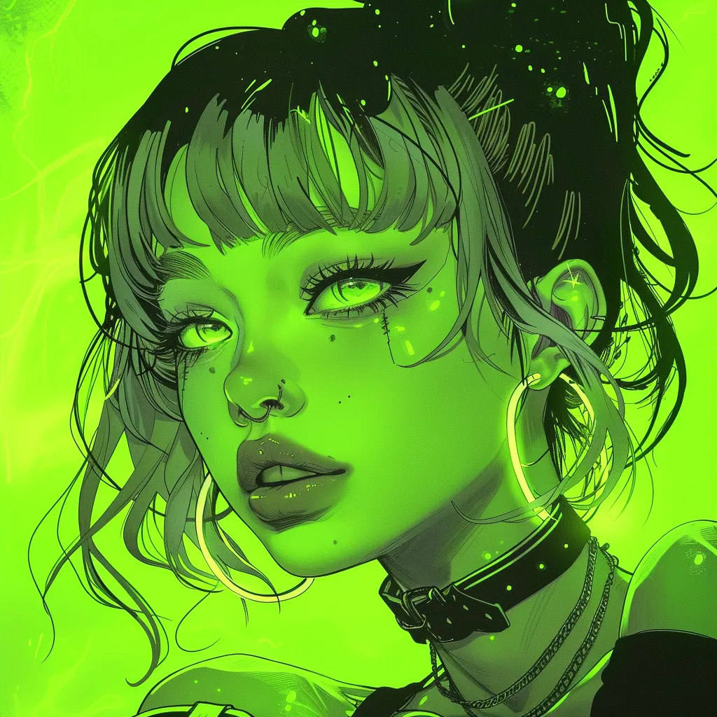 neon green anime pfp