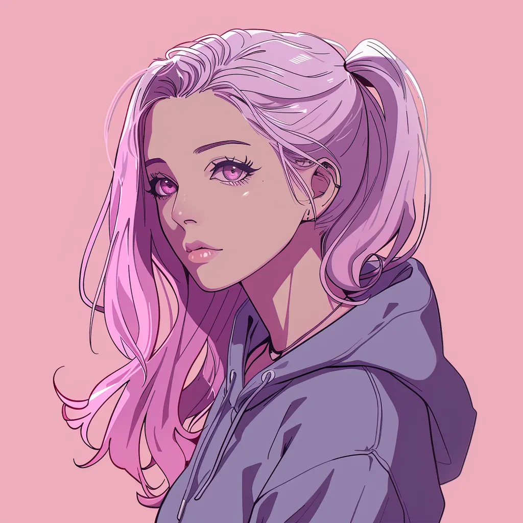 nana anime pfp hoodie, pink, violet, marin, grunge
