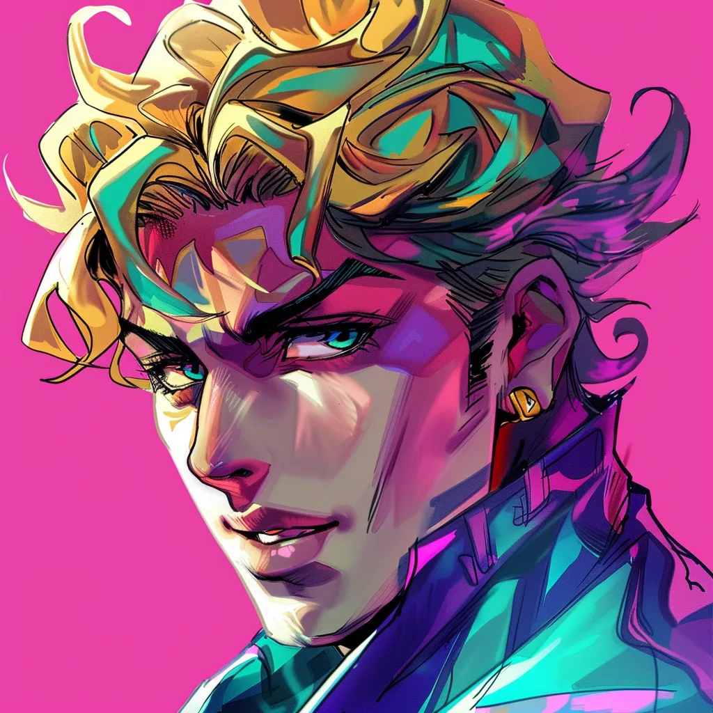 jojo anime pfp prince, vagabond, joker, vaporwave, yami