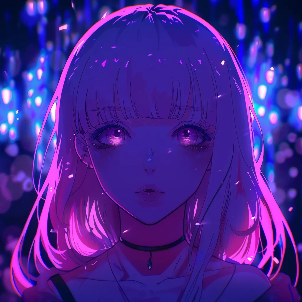 purple glowing anime pfp