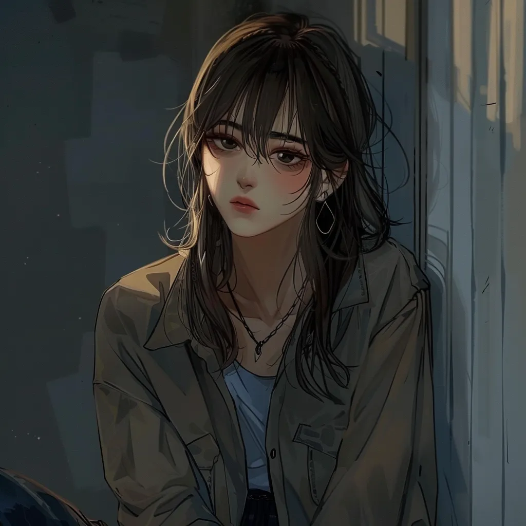 alone anime pfp study, lofi, girl, xiao, unknown