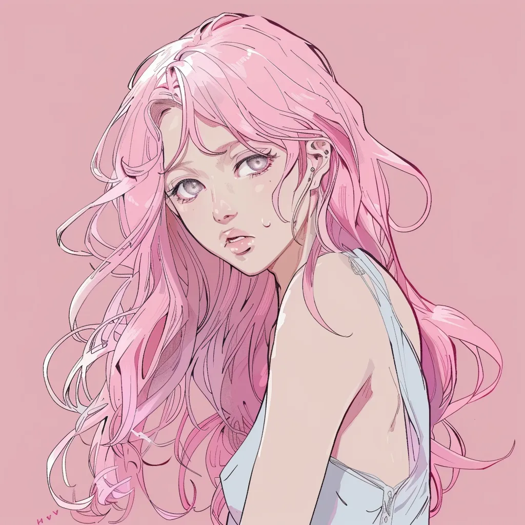light anime pfp pink, luka, girl, nana, pastel