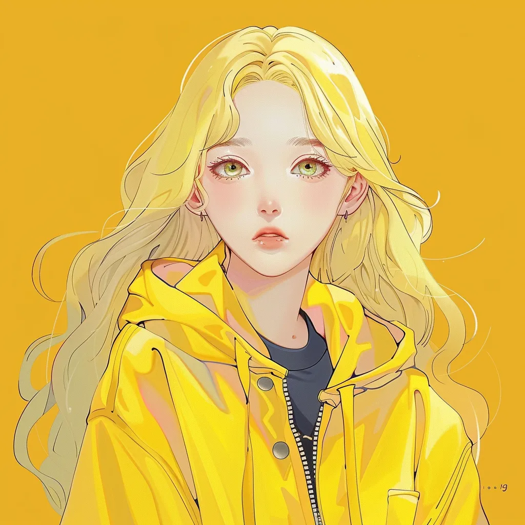 yellow anime pfp yellow, hoodie, marin, zepeto, study