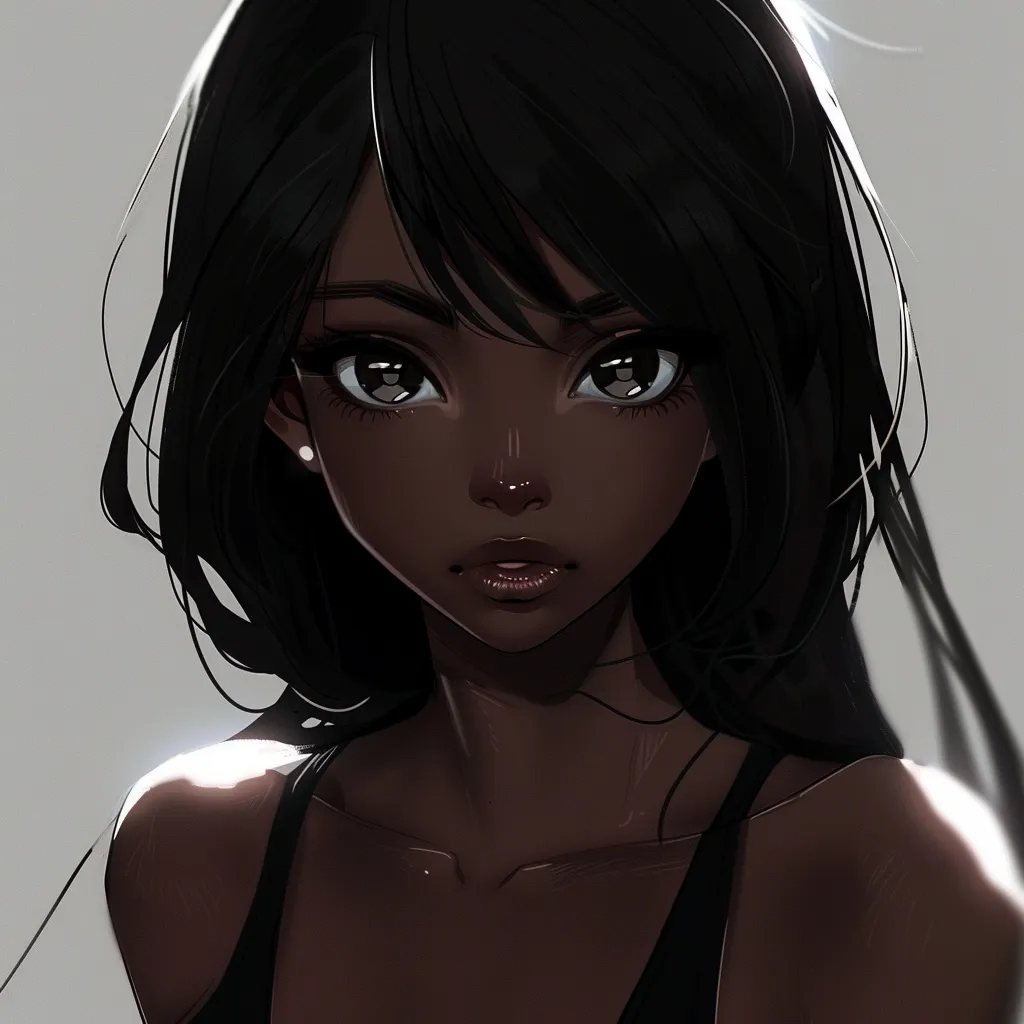 black anime pfp girl