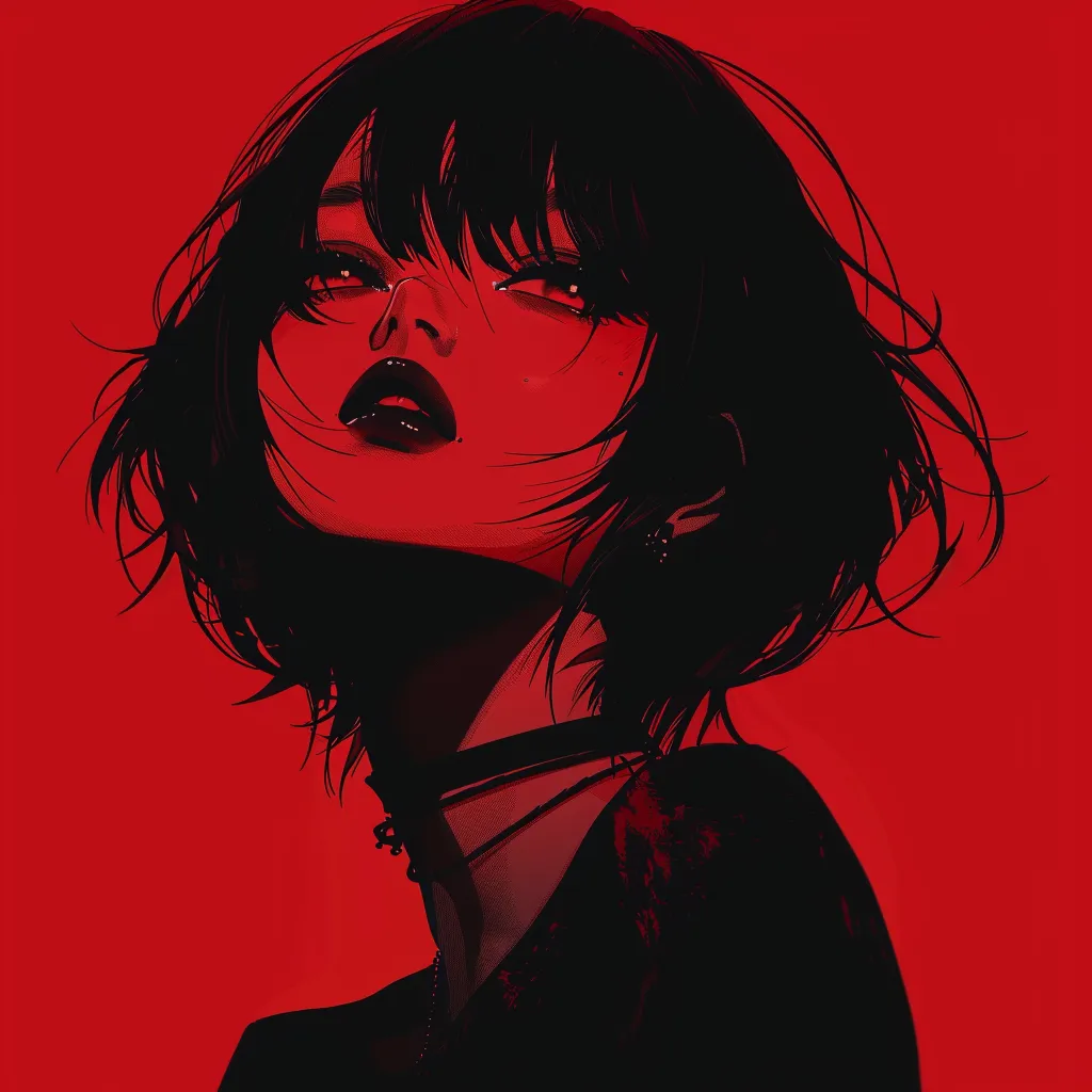 dark red anime pfp
