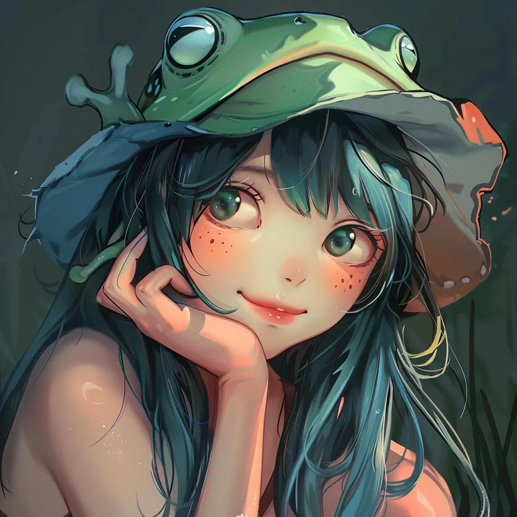 cute frog pfp girl