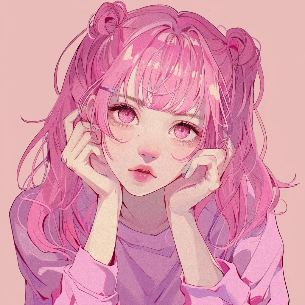 kawaii pink anime pfp pink, kawaii, luka, uwu, pastel