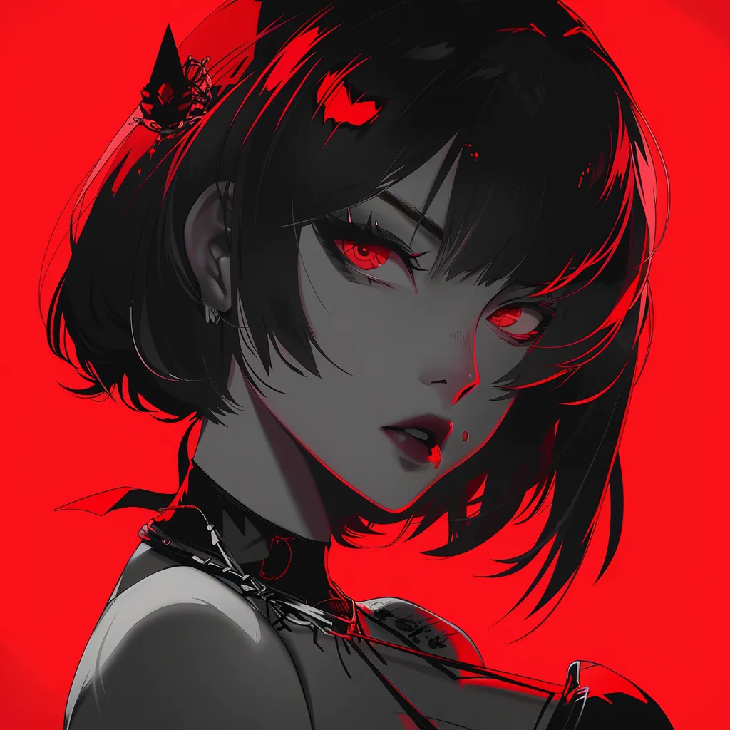 red black anime pfp