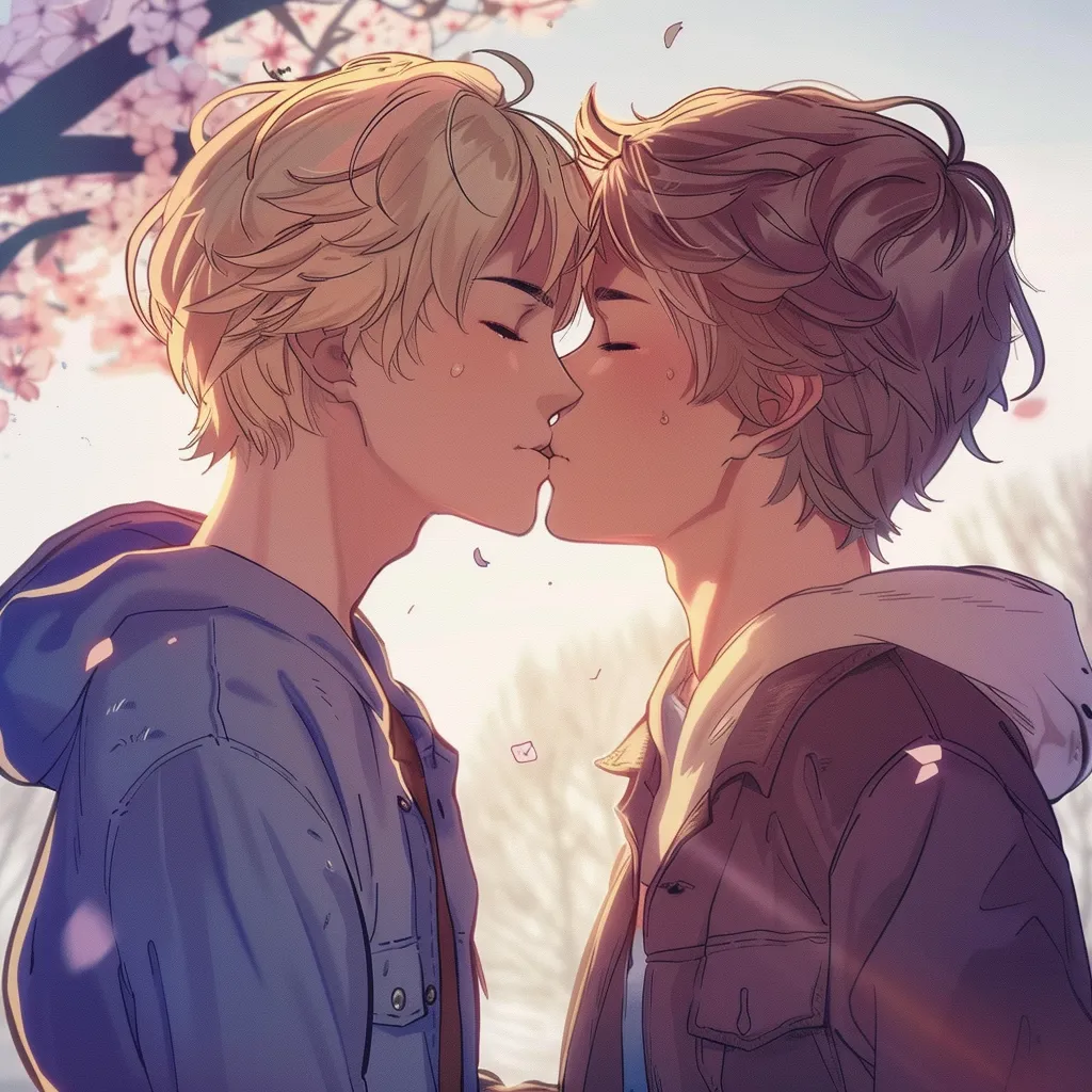 kissing anime pfp kissing, flowers, they, valentine, zenitsu