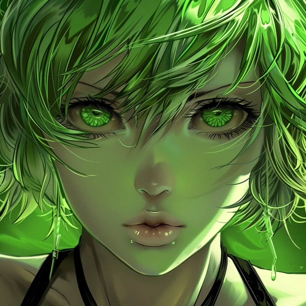 cool green anime pfp