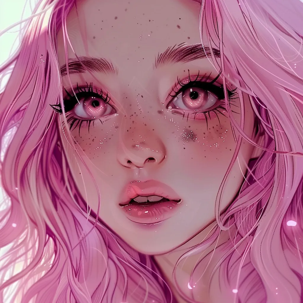 kawaii pink anime pfp pink, aesthetic, tear, violet, luka