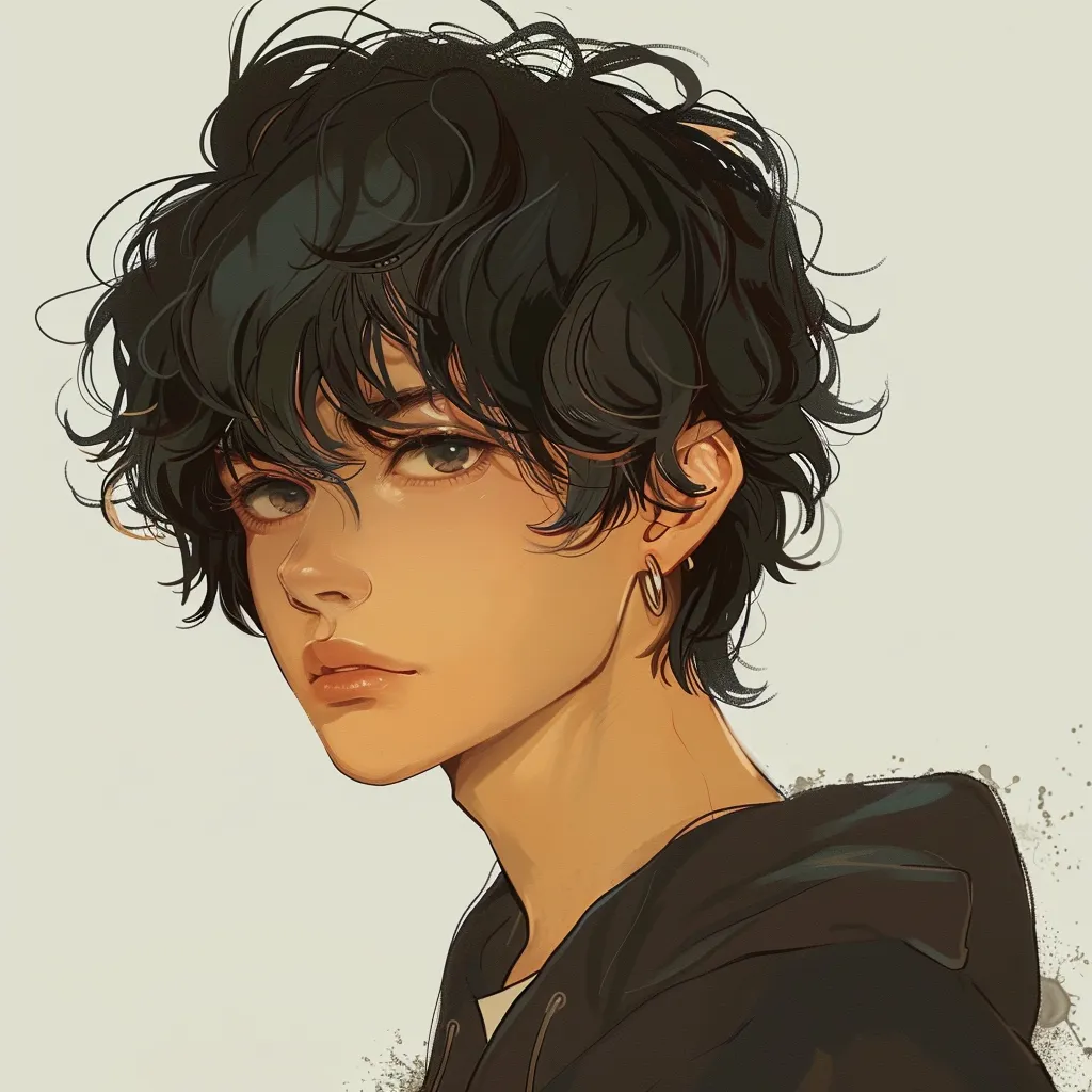 black hair pfp boy